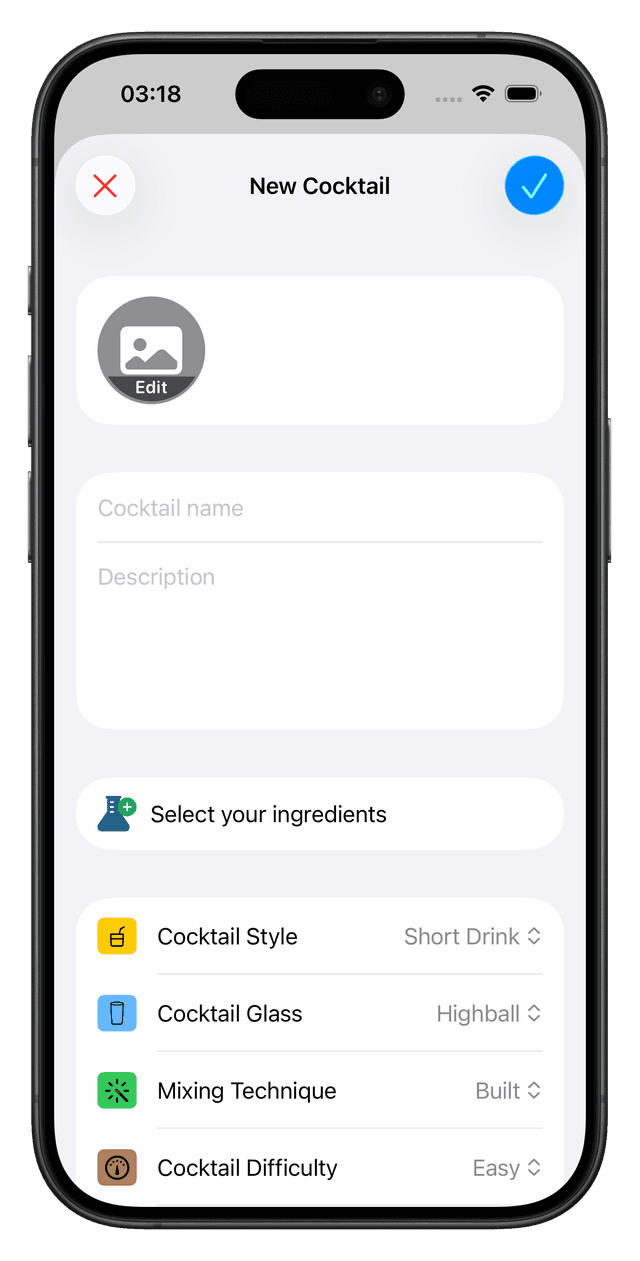 Custom recipe creation